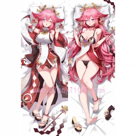 Genshin Impact Dakimakura Yae Miko Body Pillow Case 55