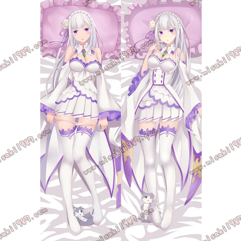 Re:Zero Dakimakura Emilia Body Pillow Case 07 - Click Image to Close
