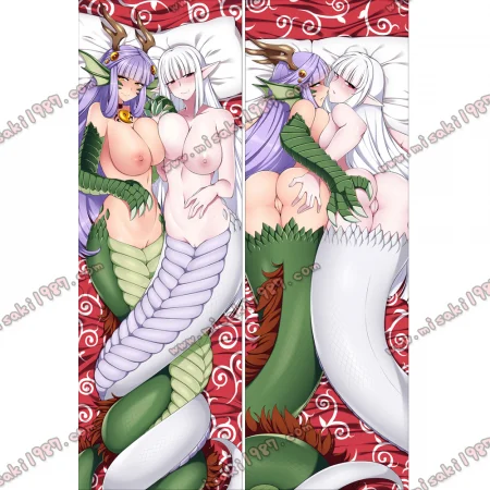 Monster Girl Encyclopedia Dakimakura Dragon And White Snake Body Pillow Case