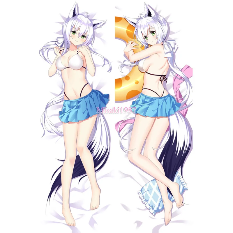 Virtual YouTuber Dakimakura Shirakami Fubuki Body Pillow Case - Click Image to Close