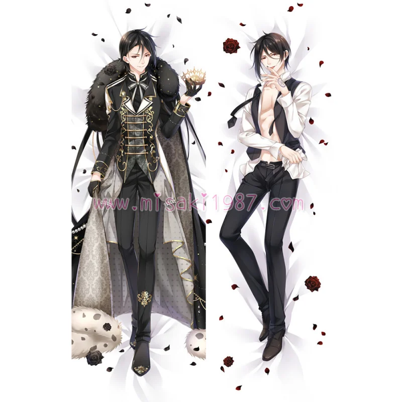 Black Butler Kuroshitsuji Dakimakura Sebastian Michaelis Body Pillow Case - Click Image to Close