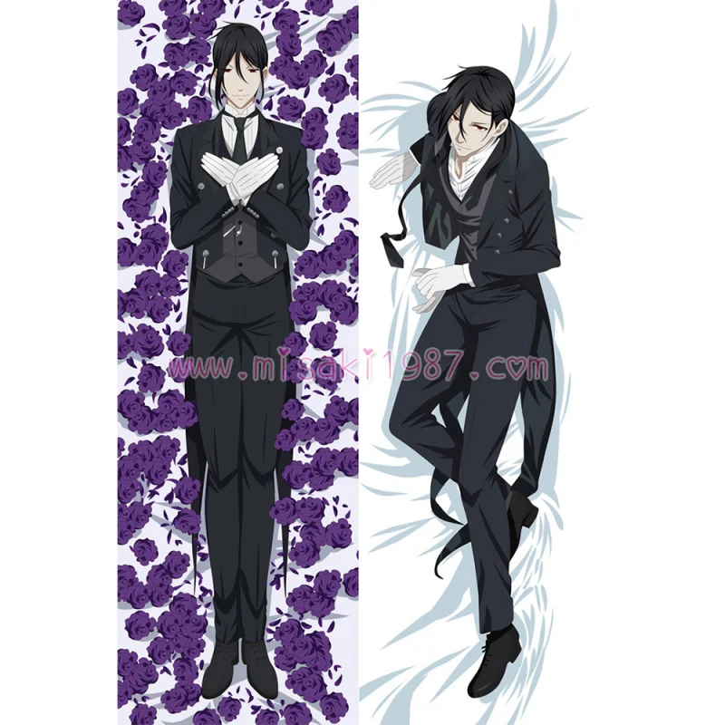 Black Butler Kuroshitsuji Dakimakura Sebastian Michaelis Body Pillow Case 02 - Click Image to Close