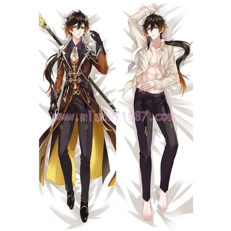 Genshin Impact Dakimakura Zhongli Body Pillow Case 06 - Click Image to Close