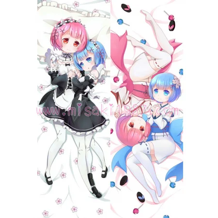 Re:Zero Dakimakura Rem Ram Body Pillow Case 02