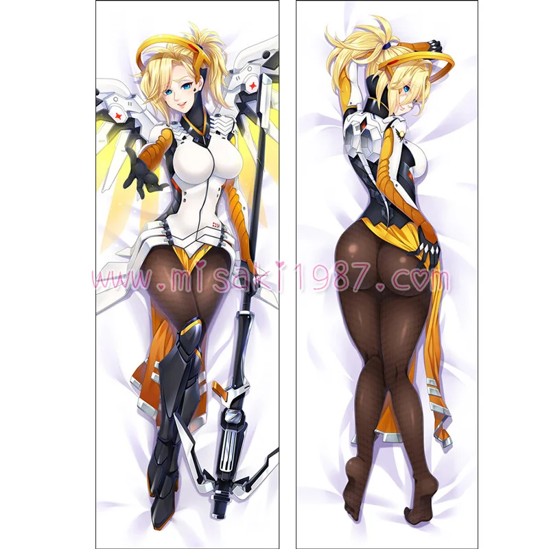 Overwatch Dakimakura Mercy Angela Ziegler Body Pillow Case - Click Image to Close