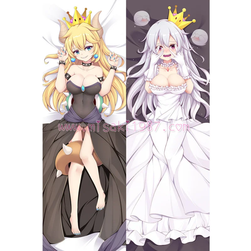 Super Mario Dakimakura Bowsette Booette Princess King Boo Body Pillow Case 03 - Click Image to Close