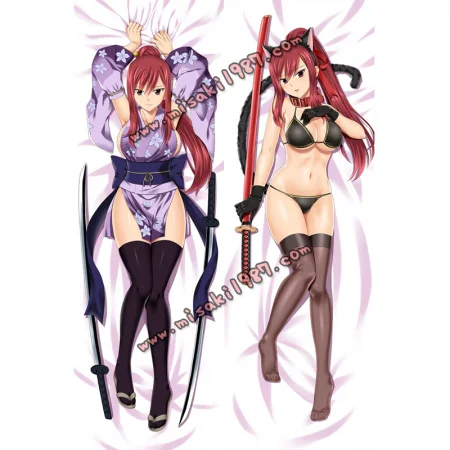 Fairy Tail Dakimakura Erza Scarlet Body Pillow Case