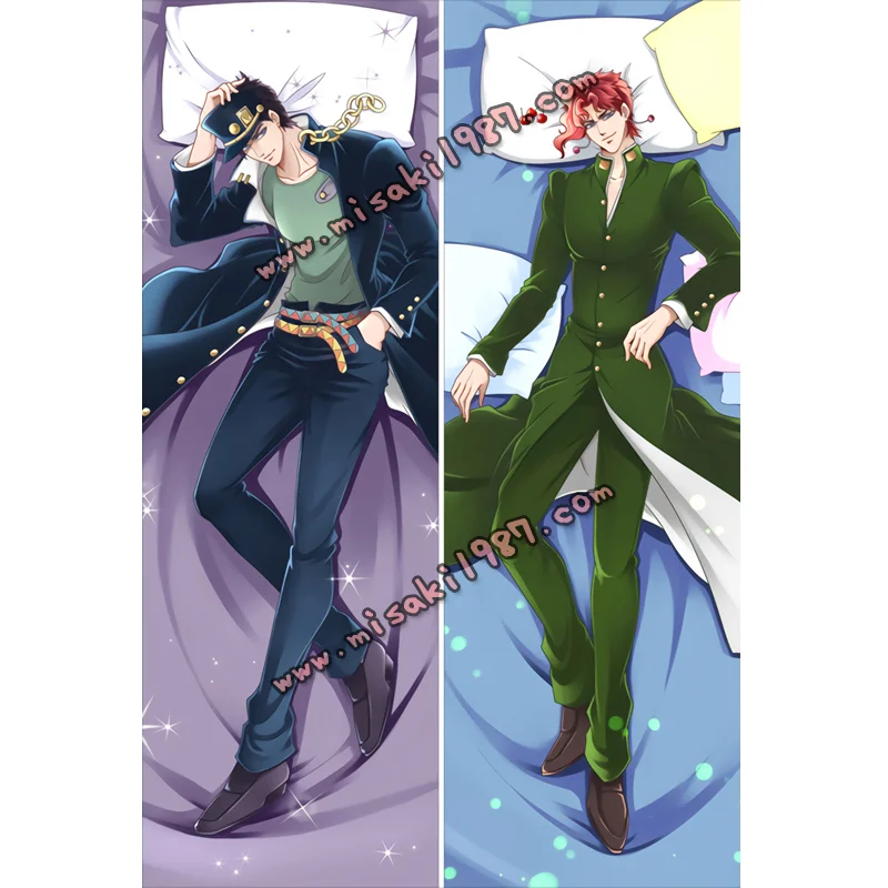 JoJo's Bizarre Adventure Dakimakura Kujo Jotaro Noriaki Kakyoin Body Pillow Case - Click Image to Close