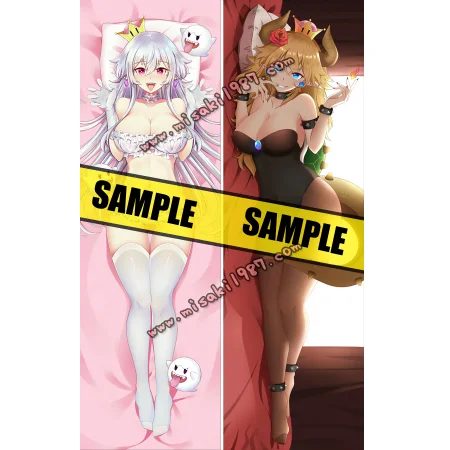 Super Mario Dakimakura Bowsette Booette Princess King Boo Body Pillow Case