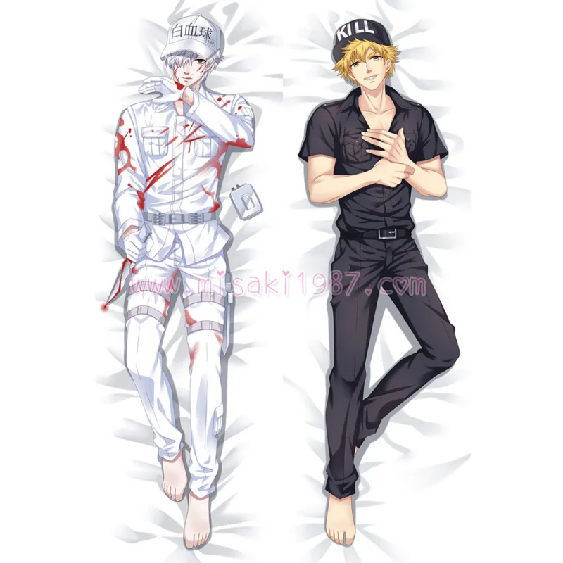 Cells at Work! Hataraku Saibou Dakimakura Hakkekkyuu Killer T Cell Body Pillow Case - Click Image to Close