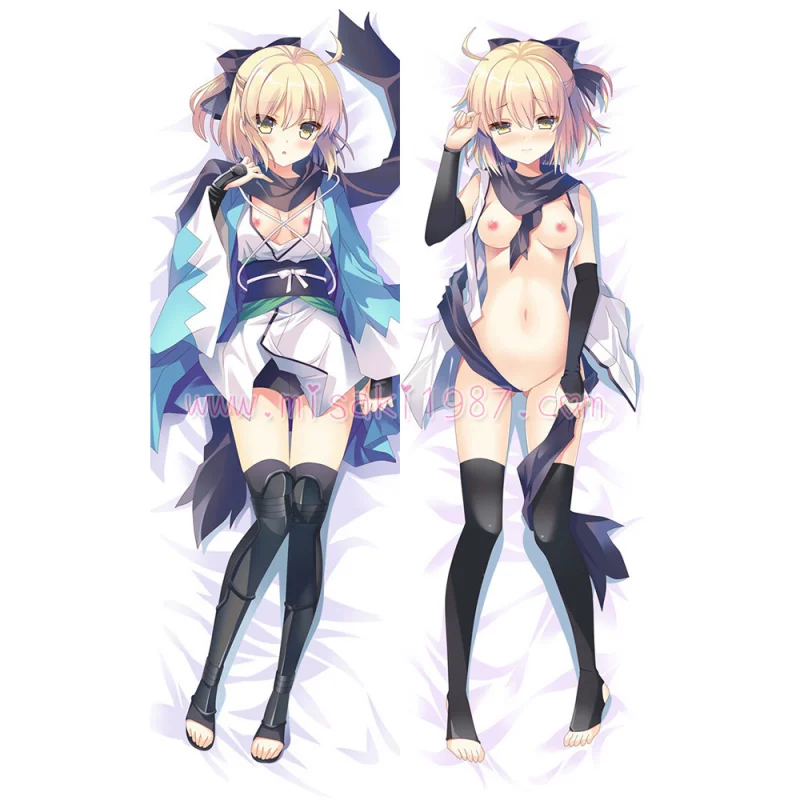 Fate/Grand Order Dakimakura Saber Souji Okita Body Pillow Case 18 - Click Image to Close