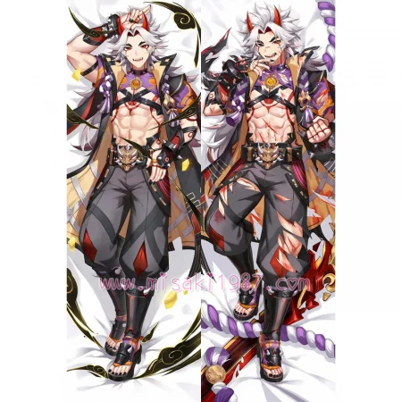 Genshin Impact Dakimakura Arataki Itto Body Pillow Case 05