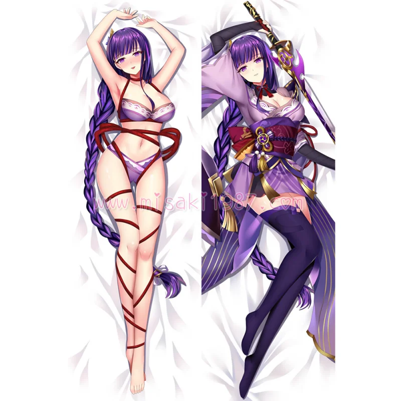 Genshin Impact Dakimakura Baal Raiden Shogun Body Pillow Case 05 - Click Image to Close