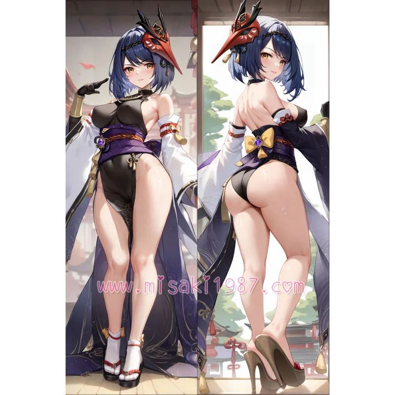 Genshin Impact Dakimakura Kujou Sara Body Pillow Case 18 - Click Image to Close