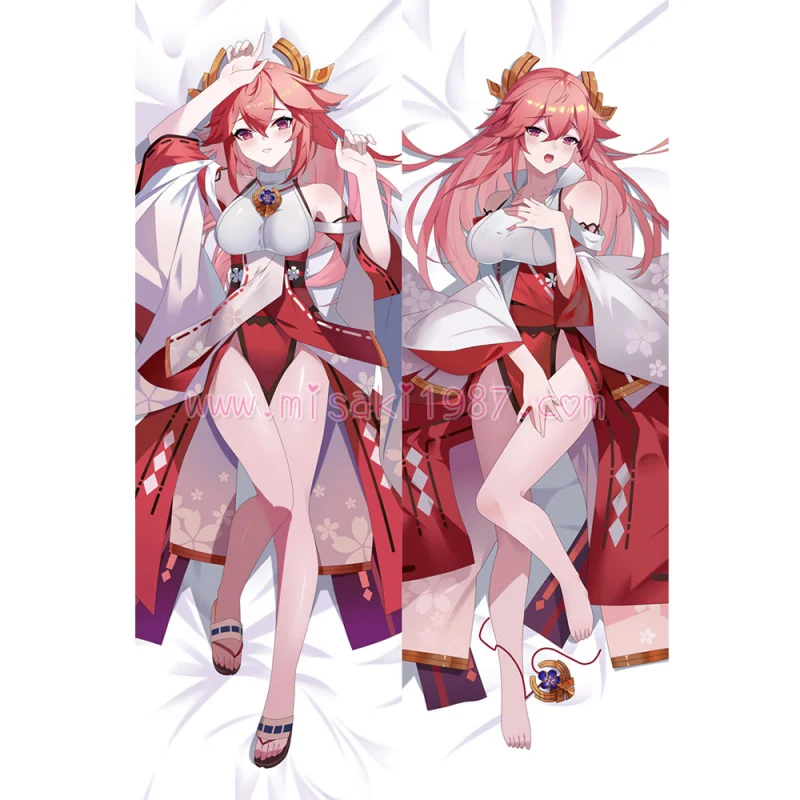 Genshin Impact Dakimakura Yae Miko Body Pillow Case 03 - Click Image to Close