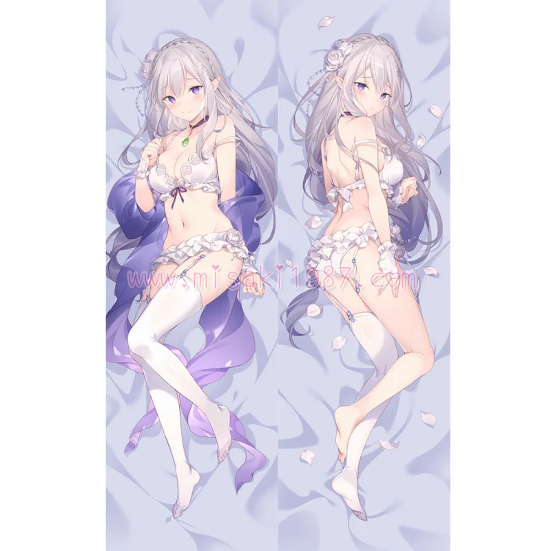 Re:Zero Dakimakura Emilia Body Pillow Case 21 - Click Image to Close
