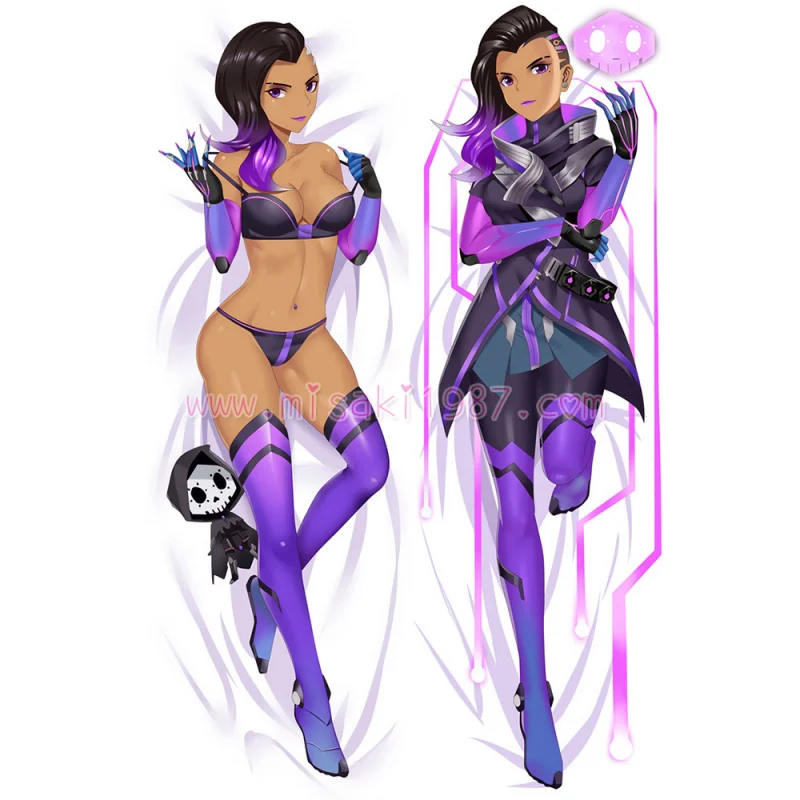 Overwatch OW Dakimakura Sombra Body Pillow Case 02 - Click Image to Close