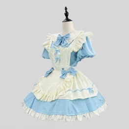Kawaii Blue Lolita Maid Cosplay Dress for Women