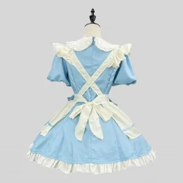 Kawaii Blue Lolita Maid Cosplay Dress for Women