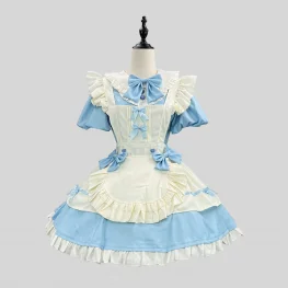 Kawaii Blue Lolita Maid Cosplay Dress for Women