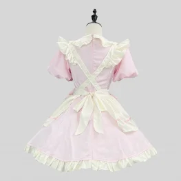 Sweet Pink Kawaii Lolita Maid Cosplay Dress for Women