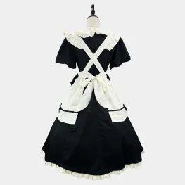 Classic Japanese Black & White Lolita Maid Outfit for Women