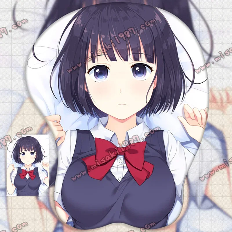2way Kuzu no Honkai Hanabi Yasuraoka Anime 3D Mouse Pad Mat Wrist Rest - Click Image to Close