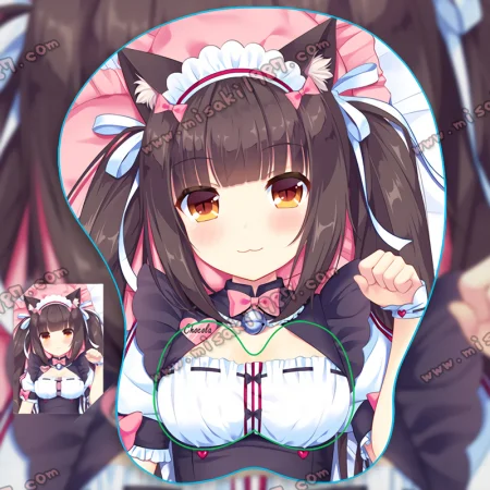 2way Nekopara Chocola Anime 3D Mouse Pad Mat Wrist Rest Small Breasts