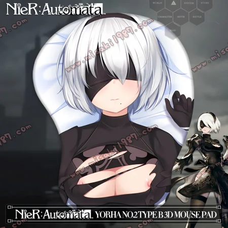 2way NieR: Automata YoRHa 2B Anime 3D Mouse Pad Mat Wrist Rest 03