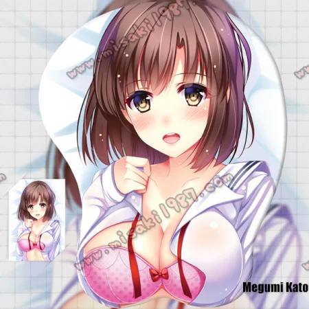 2way Saekano How to Raise a Boring Girlfriend Megumi Katou Anime 3D Mouse Pad Mat Wrist Rest