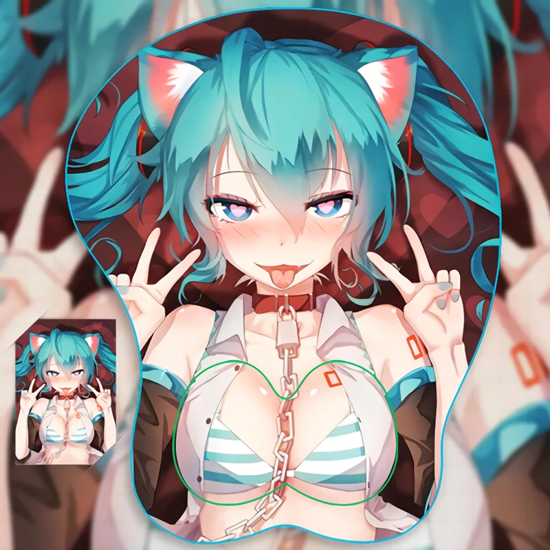 2way Vocaloid Anime 3D Mouse Pad Mat Wrist Rest Small Breasts 02 - Click Image to Close