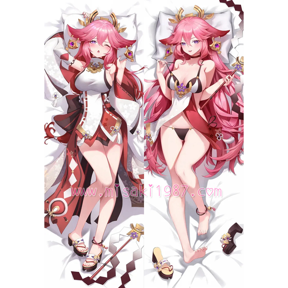 Genshin Impact Dakimakura Yae Miko Body Pillow Case 55