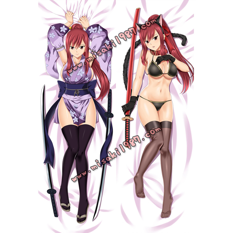 Fairy Tail Dakimakura Erza Scarlet Body Pillow Case