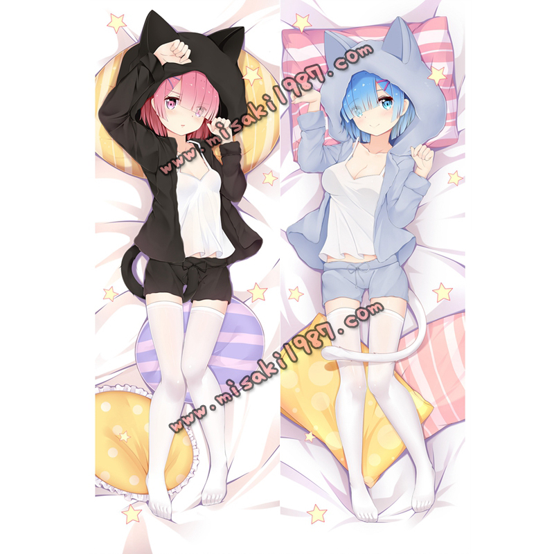 Re:Zero Dakimakura Rem Ram Body Pillow Case 03