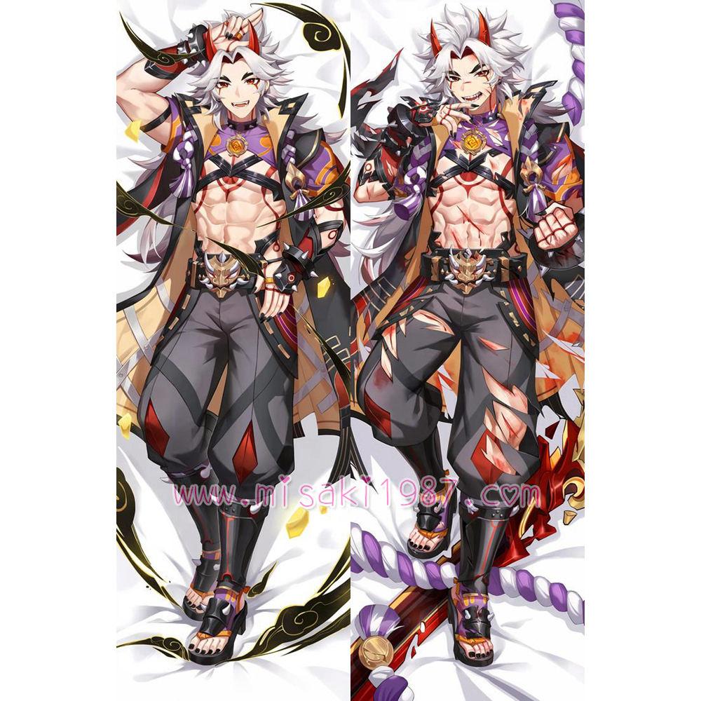 Genshin Impact Dakimakura Arataki Itto Body Pillow Case 05