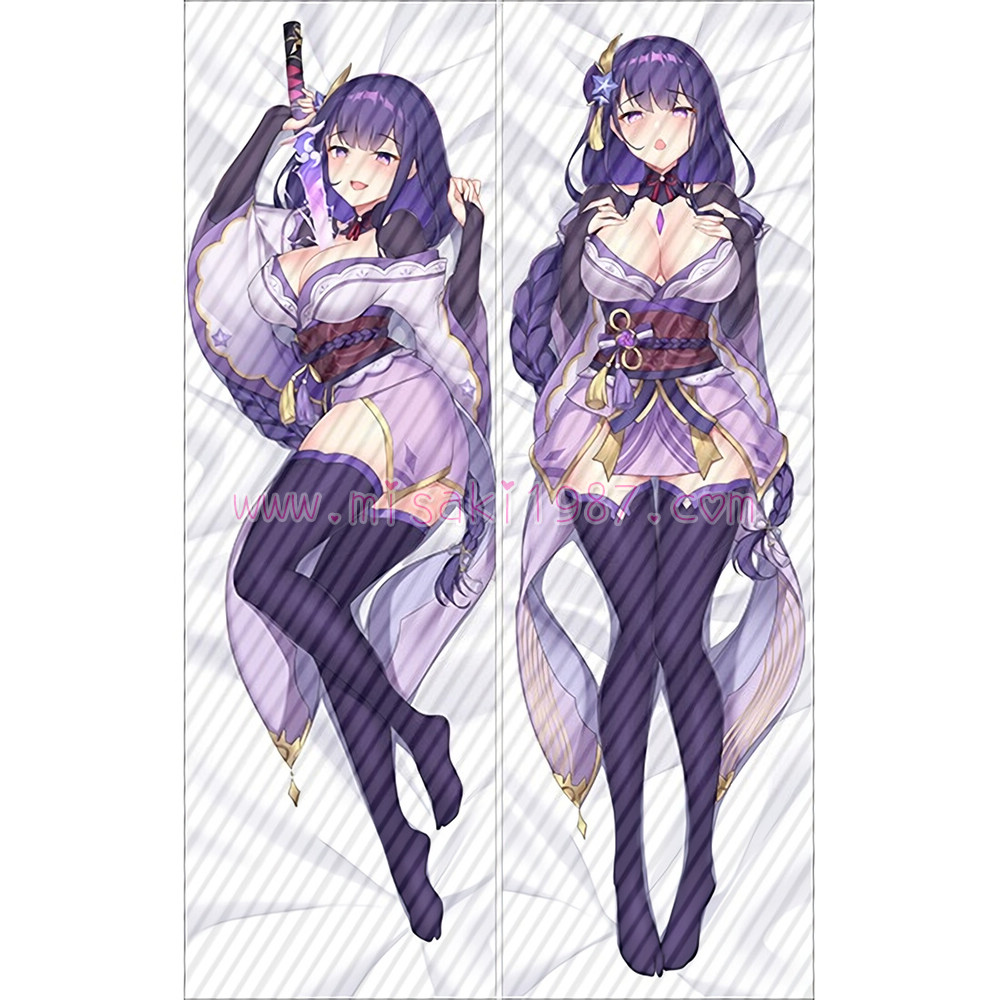 Genshin Impact Dakimakura Baal Raiden Shogun Body Pillow Case 11