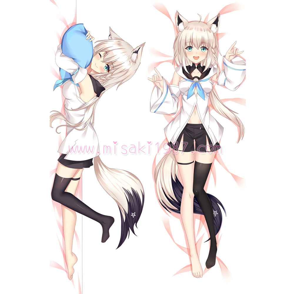 Virtual YouTuber Dakimakura Shirakami Fubuki Body Pillow Case 05