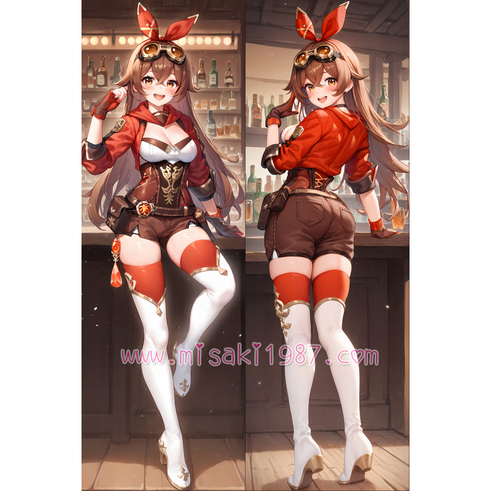 Genshin Impact Dakimakura Amber Body Pillow Case 08